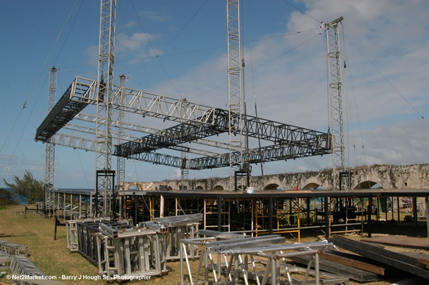 The Aqueduct Venue Under Construction - Saturday, January 20th - 10th Anniversary - Air Jamaica Jazz & Blues Festival 2007 - The Art of Music - Tuesday, January 23 - Saturday, January 27, 2007, The Aqueduct on Rose Hall, Montego Bay, Jamaica - Negril Travel Guide, Negril Jamaica WI - http://www.negriltravelguide.com - info@negriltravelguide.com...!