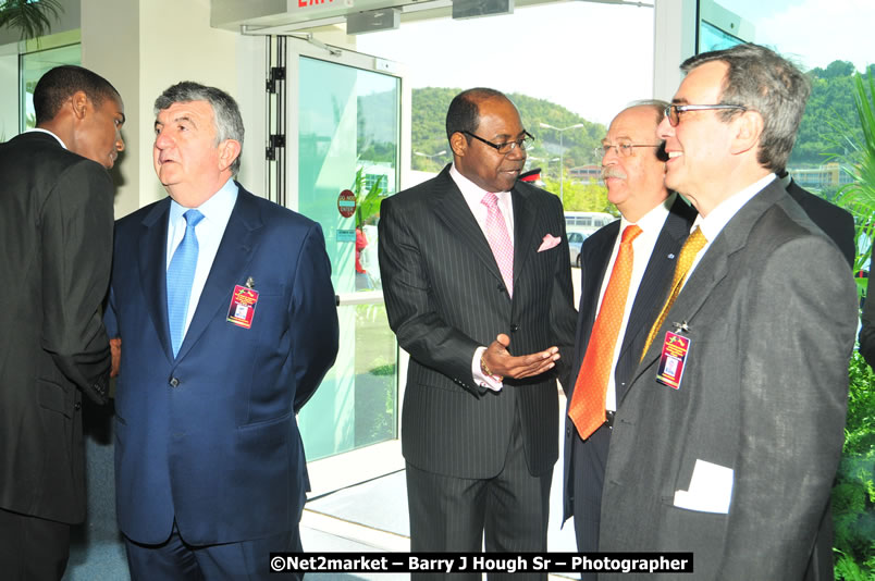 The Unveiling Of The Commemorative Plaque By The Honourable Prime Minister, Orette Bruce Golding, MP, And Their Majesties, King Juan Carlos I And Queen Sofia Of Spain - On Wednesday, February 18, 2009, Marking The Completion Of The Expansion Of Sangster International Airport, Venue at Sangster International Airport, Montego Bay, St James, Jamaica - Wednesday, February 18, 2009 - Photographs by Net2Market.com - Barry J. Hough Sr, Photographer/Photojournalist - Negril Travel Guide, Negril Jamaica WI - http://www.negriltravelguide.com - info@negriltravelguide.com...!