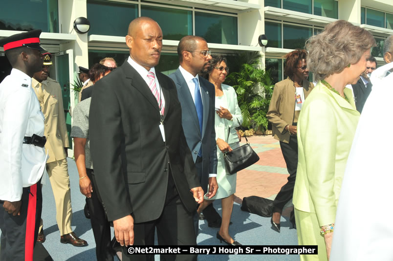 The Unveiling Of The Commemorative Plaque By The Honourable Prime Minister, Orette Bruce Golding, MP, And Their Majesties, King Juan Carlos I And Queen Sofia Of Spain - On Wednesday, February 18, 2009, Marking The Completion Of The Expansion Of Sangster International Airport, Venue at Sangster International Airport, Montego Bay, St James, Jamaica - Wednesday, February 18, 2009 - Photographs by Net2Market.com - Barry J. Hough Sr, Photographer/Photojournalist - Negril Travel Guide, Negril Jamaica WI - http://www.negriltravelguide.com - info@negriltravelguide.com...!