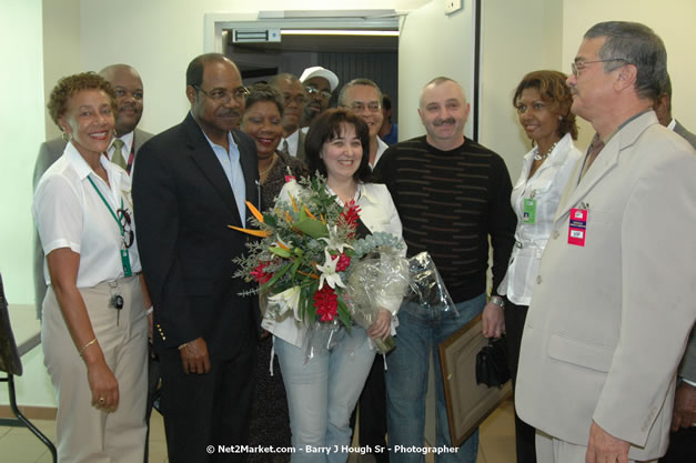 Minister of Tourism, Hon. Edmund Bartlett - Director of Tourism, Basil Smith, and Mayor of Montego Bay, Councillor Charles Sinclair Launch of Winter Tourism Season at Sangster International Airport, Saturday, December 15, 2007 - Sangster International Airport - MBJ Airports Limited, Montego Bay, Jamaica W.I. - Photographs by Net2Market.com - Barry J. Hough Sr, Photographer - Negril Travel Guide, Negril Jamaica WI - http://www.negriltravelguide.com - info@negriltravelguide.com...!