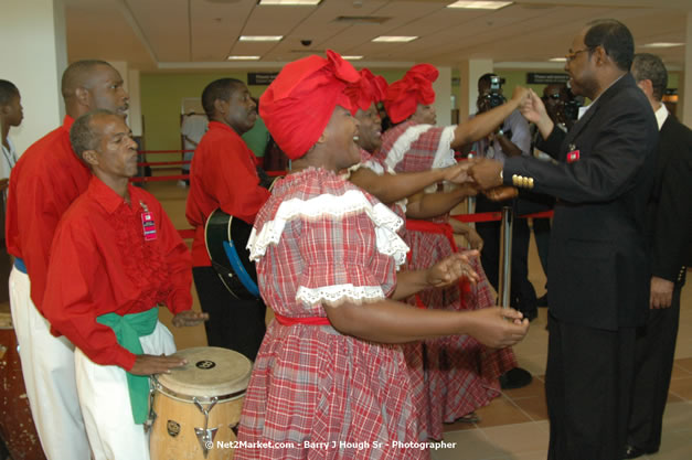 Minister of Tourism, Hon. Edmund Bartlett - Director of Tourism, Basil Smith, and Mayor of Montego Bay, Councillor Charles Sinclair Launch of Winter Tourism Season at Sangster International Airport, Saturday, December 15, 2007 - Sangster International Airport - MBJ Airports Limited, Montego Bay, Jamaica W.I. - Photographs by Net2Market.com - Barry J. Hough Sr, Photographer - Negril Travel Guide, Negril Jamaica WI - http://www.negriltravelguide.com - info@negriltravelguide.com...!