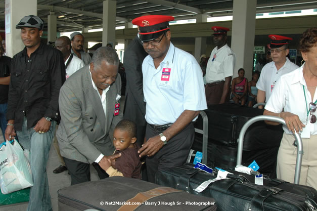 Minister of Tourism, Hon. Edmund Bartlett - Director of Tourism, Basil Smith, and Mayor of Montego Bay, Councillor Charles Sinclair Launch of Winter Tourism Season at Sangster International Airport, Saturday, December 15, 2007 - Sangster International Airport - MBJ Airports Limited, Montego Bay, Jamaica W.I. - Photographs by Net2Market.com - Barry J. Hough Sr, Photographer - Negril Travel Guide, Negril Jamaica WI - http://www.negriltravelguide.com - info@negriltravelguide.com...!