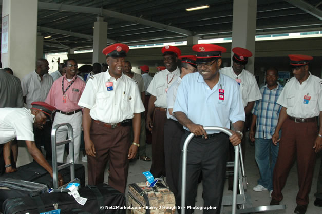 Minister of Tourism, Hon. Edmund Bartlett - Director of Tourism, Basil Smith, and Mayor of Montego Bay, Councillor Charles Sinclair Launch of Winter Tourism Season at Sangster International Airport, Saturday, December 15, 2007 - Sangster International Airport - MBJ Airports Limited, Montego Bay, Jamaica W.I. - Photographs by Net2Market.com - Barry J. Hough Sr, Photographer - Negril Travel Guide, Negril Jamaica WI - http://www.negriltravelguide.com - info@negriltravelguide.com...!