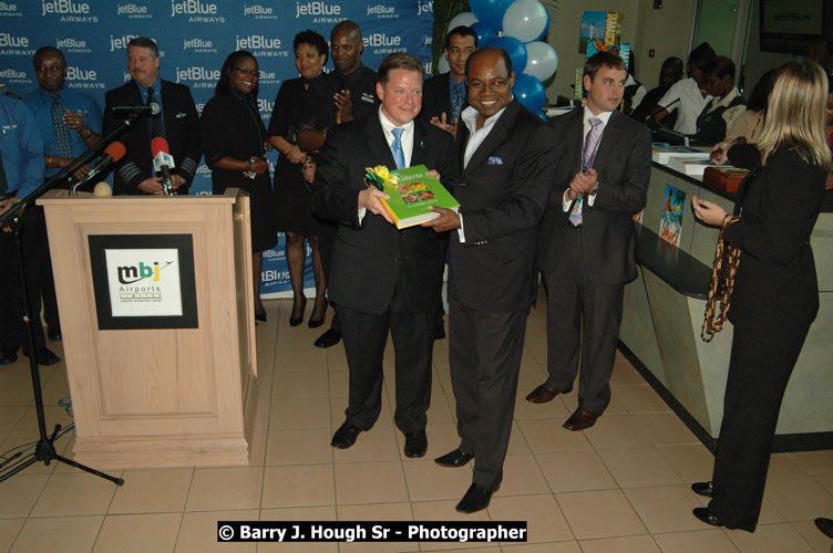 JetBue Airways' Inaugural Air Service between Sangster International Airport, Montego Bay and John F. Kennedy Airport, New York at MBJ Airports Sangster International Airport, Montego Bay, St. James, Jamaica - Thursday, May 21, 2009 - Photographs by Net2Market.com - Barry J. Hough Sr, Photographer/Photojournalist - Negril Travel Guide, Negril Jamaica WI - http://www.negriltravelguide.com - info@negriltravelguide.com...!