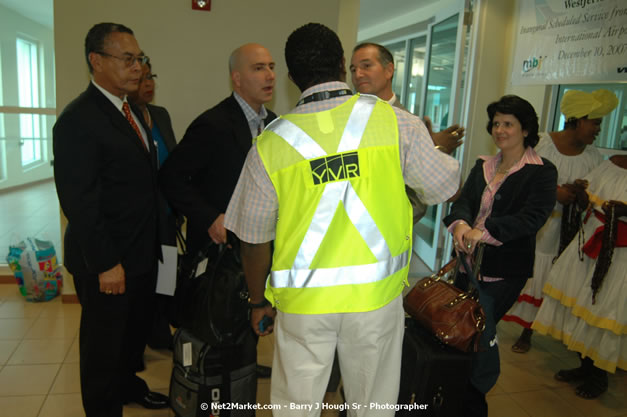 MBJ Airports Limited Welcomes WestJet Airlines - Inaugural Scheduled Service From Toronto Pearsons International Airport - Monday, December 10, 2007 - Sangster International Airport - MBJ Airports Limited, Montego Bay, Jamaica W.I. - Photographs by Net2Market.com - Barry J. Hough Sr, Photographer - Negril Travel Guide, Negril Jamaica WI - http://www.negriltravelguide.com - info@negriltravelguide.com...!