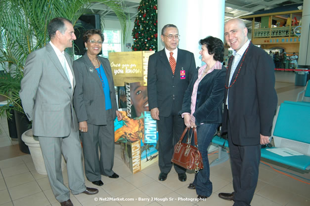 MBJ Airports Limited Welcomes WestJet Airlines - Inaugural Scheduled Service From Toronto Pearsons International Airport - Monday, December 10, 2007 - Sangster International Airport - MBJ Airports Limited, Montego Bay, Jamaica W.I. - Photographs by Net2Market.com - Barry J. Hough Sr, Photographer - Negril Travel Guide, Negril Jamaica WI - http://www.negriltravelguide.com - info@negriltravelguide.com...!