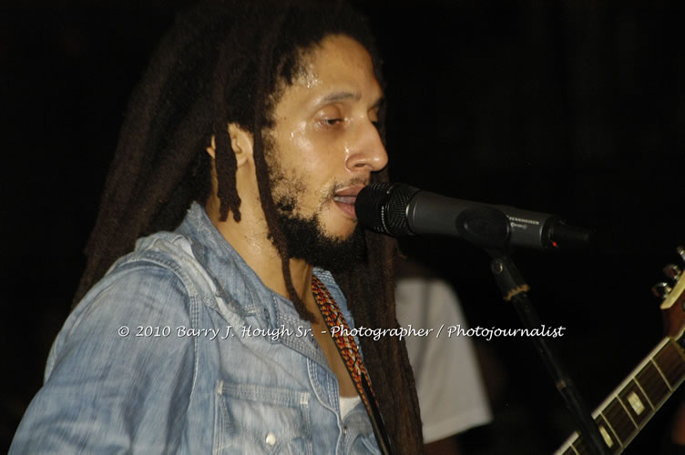 Julian Marley - Grammy Nominee & Son of the Legend Bob Marley - Live in Concert - Also featuring Ras Noble, Power Drill, Iron Head, & Robin Banks - Backing Band Roots Warrior, plus DJ Gemini @ One Love Reggae Concerts Series 09/10 @ Negril Escape Resort & Spa, February 2, 2010, One Love Drive, West End, Negril, Westmoreland, Jamaica W.I. - Photographs by Net2Market.com - Barry J. Hough Sr, Photographer/Photojournalist - The Negril Travel Guide - Negril's and Jamaica's Number One Concert Photography Web Site with over 40,000 Jamaican Concert photographs Published -  Negril Travel Guide, Negril Jamaica WI - http://www.negriltravelguide.com - info@negriltravelguide.com...!