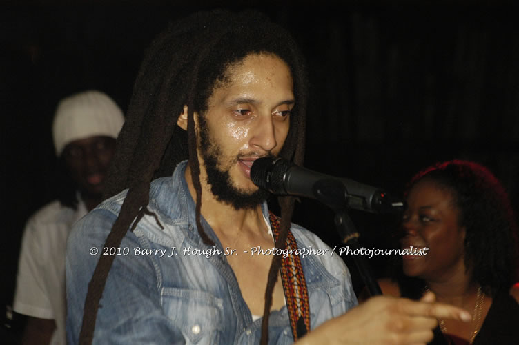 Julian Marley - Grammy Nominee & Son of the Legend Bob Marley - Live in Concert - Also featuring Ras Noble, Power Drill, Iron Head, & Robin Banks - Backing Band Roots Warrior, plus DJ Gemini @ One Love Reggae Concerts Series 09/10 @ Negril Escape Resort & Spa, February 2, 2010, One Love Drive, West End, Negril, Westmoreland, Jamaica W.I. - Photographs by Net2Market.com - Barry J. Hough Sr, Photographer/Photojournalist - The Negril Travel Guide - Negril's and Jamaica's Number One Concert Photography Web Site with over 40,000 Jamaican Concert photographs Published -  Negril Travel Guide, Negril Jamaica WI - http://www.negriltravelguide.com - info@negriltravelguide.com...!