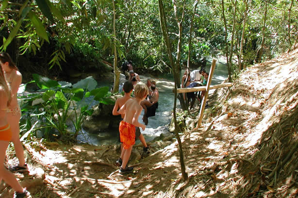 Riverwalk at   Mayfield Falls - Negril, Jamaica W.I. - Saturday, December 8, 2001 - Negril Travel Guide