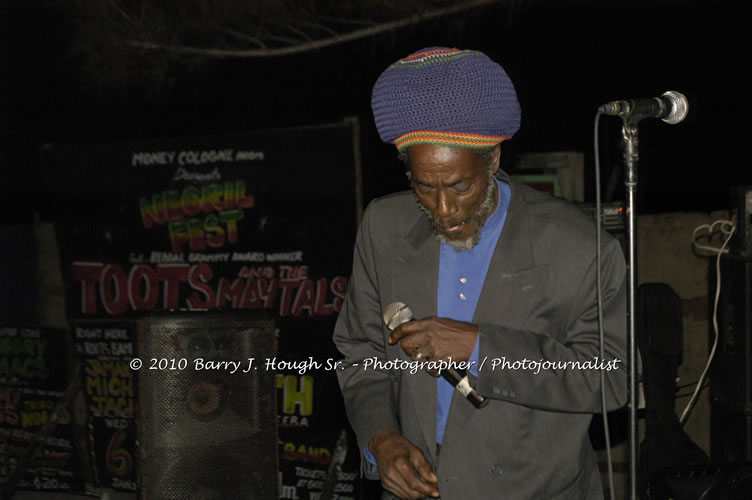 Toots and the Maytals - Grammy Award Winner @ Negril Fest - Presented by Money Cologne Promotions - Special Guest Star Jamaica Michael Jackson, Stama, Adeebe - Backed by Hurricane Band, MC Rev. BB on January 6, 2010 @ Roots Bamboo, Norman Manley Boulevard, Negril, Westmoreland, Jamaica W.I. - Photographs by Net2Market.com - Barry J. Hough Sr, Photographer/Photojournalist - The Negril Travel Guide - Negril's and Jamaica's Number One Concert Photography Web Site with over 40,000 Jamaican Concert photographs Published -  Negril Travel Guide, Negril Jamaica WI - http://www.negriltravelguide.com - info@negriltravelguide.com...!