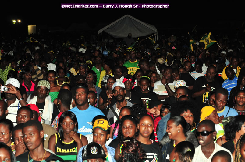 Usain Bolt of Jamaica - The Fastest Man In The World  - Usain Bolt Homecoming Celebrations Concert at the William Knibb High School Play Field, Trelawny - Ice, Ding Dong, Ravers Clavers, D'Angel, Voicemail, RDX and Dancers, Wayne Marshall, Tammi Chynn, Bugle, Nero, Tanya Stephens, Richie Spice, Kip Rich,and Shaggy - Photographs by Net2Market.com - Barry J. Hough Sr. Photojournalist/Photograper - Photographs taken with a Nikon D300 - Negril Travel Guide, Negril Jamaica WI - http://www.negriltravelguide.com - info@negriltravelguide.com...!