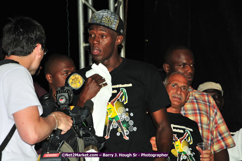 Usain Bolt of Jamaica - The Fastest Man In The World  - Usain Bolt Homecoming Celebrations Concert at the William Knibb High School Play Field, Trelawny - Ice, Ding Dong, Ravers Clavers, D'Angel, Voicemail, RDX and Dancers, Wayne Marshall, Tammi Chynn, Bugle, Nero, Tanya Stephens, Richie Spice, Kip Rich,and Shaggy - Photographs by Net2Market.com - Barry J. Hough Sr. Photojournalist/Photograper - Photographs taken with a Nikon D300 - Negril Travel Guide, Negril Jamaica WI - http://www.negriltravelguide.com - info@negriltravelguide.com...!