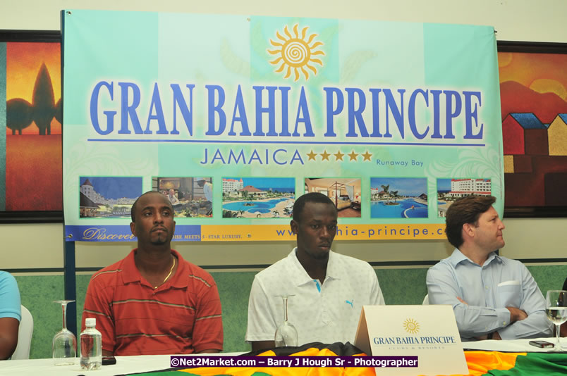 Usain Bolt of Jamaica - The Fastest Man In The World  - Usain Bolt Homecoming Celebrations - Press Conference at the Grand Bahia Principe &amp; Sherwood Content - Waldensia Primary School - Photographs by Net2Market.com - Barry J. Hough Sr. Photojournalist/Photograper - Photographs taken with a Nikon D300 - Negril Travel Guide, Negril Jamaica WI - http://www.negriltravelguide.com - info@negriltravelguide.com...!