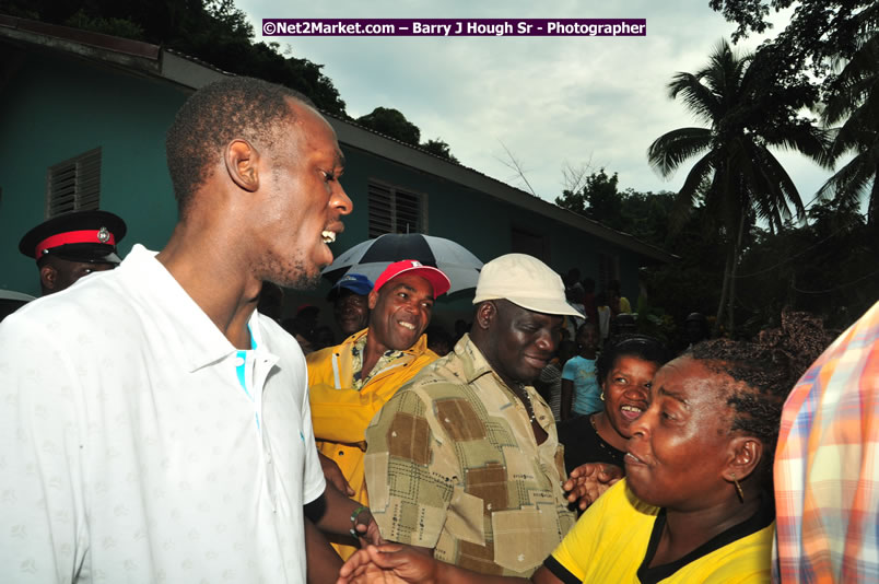 Usain Bolt of Jamaica - The Fastest Man In The World  - Usain Bolt Homecoming Celebrations - Press Conference at the Grand Bahia Principe &amp; Sherwood Content - Waldensia Primary School - Photographs by Net2Market.com - Barry J. Hough Sr. Photojournalist/Photograper - Photographs taken with a Nikon D300 - Negril Travel Guide, Negril Jamaica WI - http://www.negriltravelguide.com - info@negriltravelguide.com...!