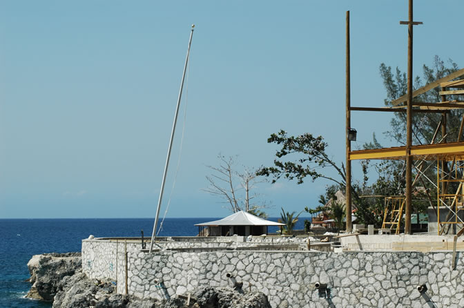 W orld Famous - Rick's Cafe - Negril's West End Cliffs - Rebuilding After Ivan  - Negril Travel Guide, Negril Jamaica WI - http://www.negriltravelguide.com - info@negriltravelguide.com...!