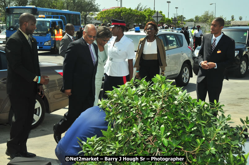 The Unveiling Of The Commemorative Plaque By The Honourable Prime Minister, Orette Bruce Golding, MP, And Their Majesties, King Juan Carlos I And Queen Sofia Of Spain - On Wednesday, February 18, 2009, Marking The Completion Of The Expansion Of Sangster International Airport, Venue at Sangster International Airport, Montego Bay, St James, Jamaica - Wednesday, February 18, 2009 - Photographs by Net2Market.com - Barry J. Hough Sr, Photographer/Photojournalist - Negril Travel Guide, Negril Jamaica WI - http://www.negriltravelguide.com - info@negriltravelguide.com...!