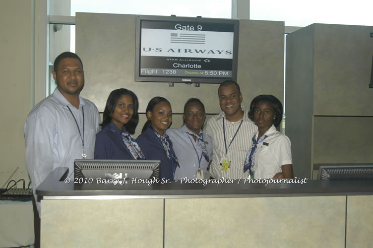 US Airways Inaugurtes New Service from Phoenix Sky Harbor International Airport to Sangster International Airport, Friday, December 18, 2009, Sangster International Airport, Montego Bay, St. James, Jamaica W.I. - Photographs by Net2Market.com - Barry J. Hough Sr, Photographer/Photojournalist - The Negril Travel Guide - Negril's and Jamaica's Number One Concert Photography Web Site with over 40,000 Jamaican Concert photographs Published -  Negril Travel Guide, Negril Jamaica WI - http://www.negriltravelguide.com - info@negriltravelguide.com...!