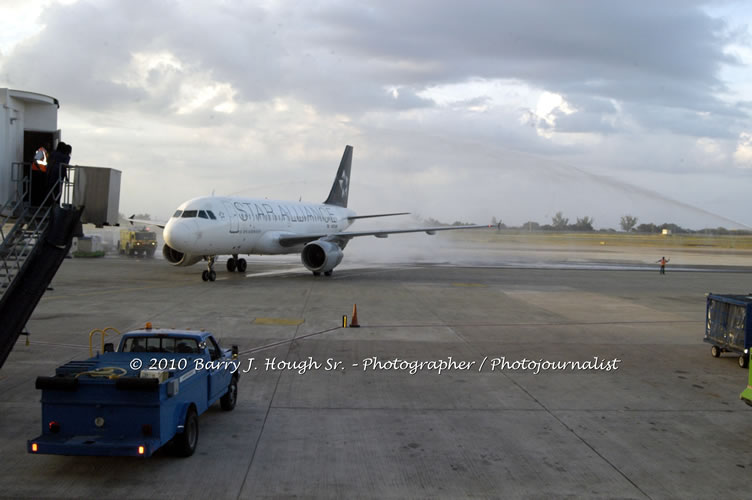 US Airways Inaugurtes New Service from Phoenix Sky Harbor International Airport to Sangster International Airport, Friday, December 18, 2009, Sangster International Airport, Montego Bay, St. James, Jamaica W.I. - Photographs by Net2Market.com - Barry J. Hough Sr, Photographer/Photojournalist - The Negril Travel Guide - Negril's and Jamaica's Number One Concert Photography Web Site with over 40,000 Jamaican Concert photographs Published -  Negril Travel Guide, Negril Jamaica WI - http://www.negriltravelguide.com - info@negriltravelguide.com...!