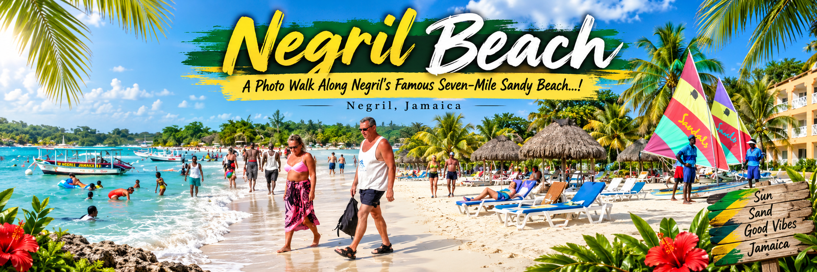 Negril Beach — A Photo Walk Along Negril's Famous Seven-Mile Sandy Beach...!