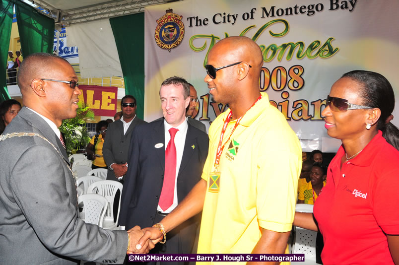 The City of Montego Bay Welcomes Our 2008 Olympians - Western Motorcade - Civic Ceremony - A Salute To Our Beijing Heros - Sam Sharpe Square, Montego Bay, Jamaica - Tuesday, October 7, 2008 - Photographs by Net2Market.com - Barry J. Hough Sr. Photojournalist/Photograper - Photographs taken with a Nikon D300 - Negril Travel Guide, Negril Jamaica WI - http://www.negriltravelguide.com - info@negriltravelguide.com...!